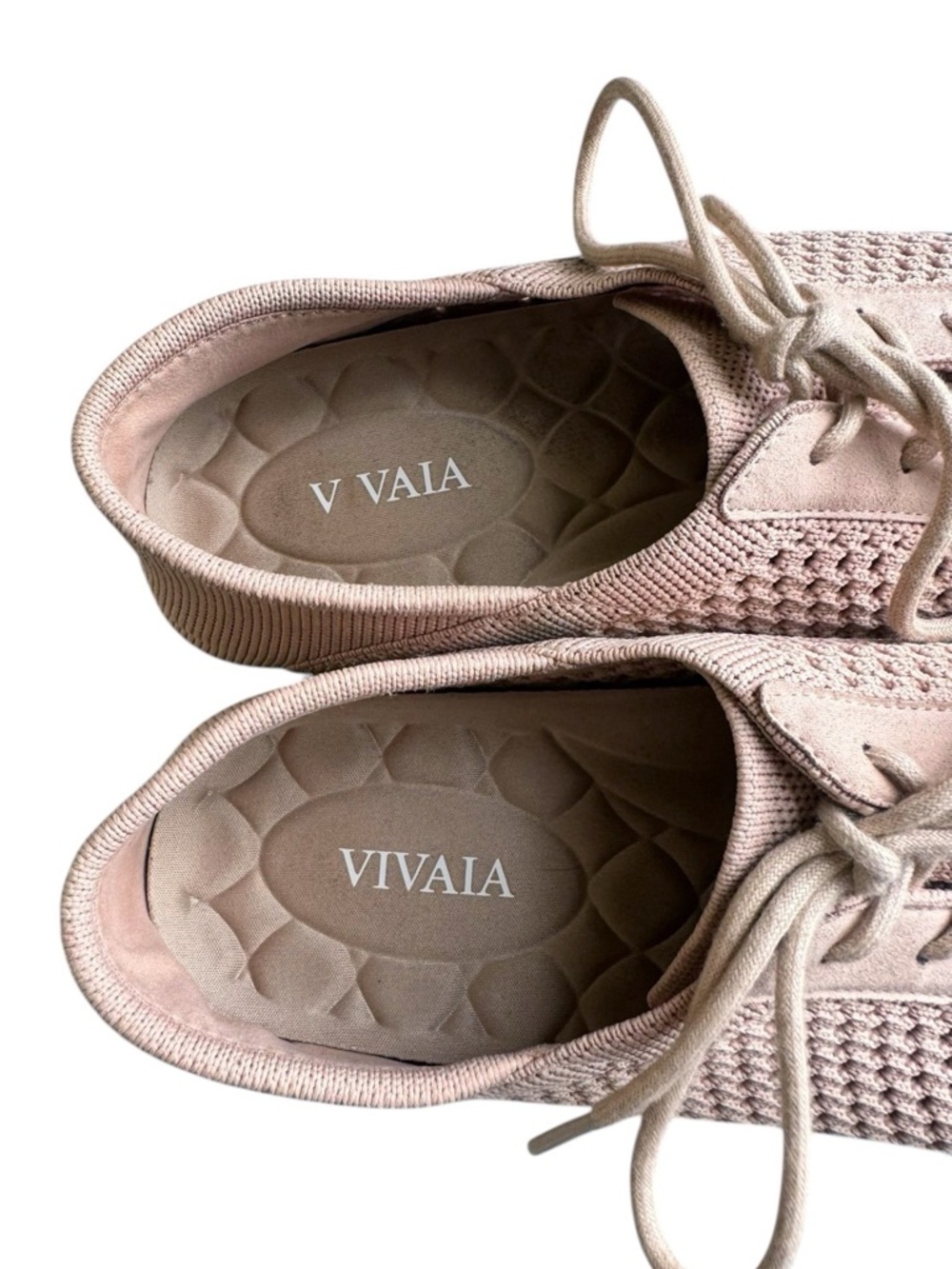 Women's Knit Lace-Up Sneakers in Nude - Picture 9 of 10